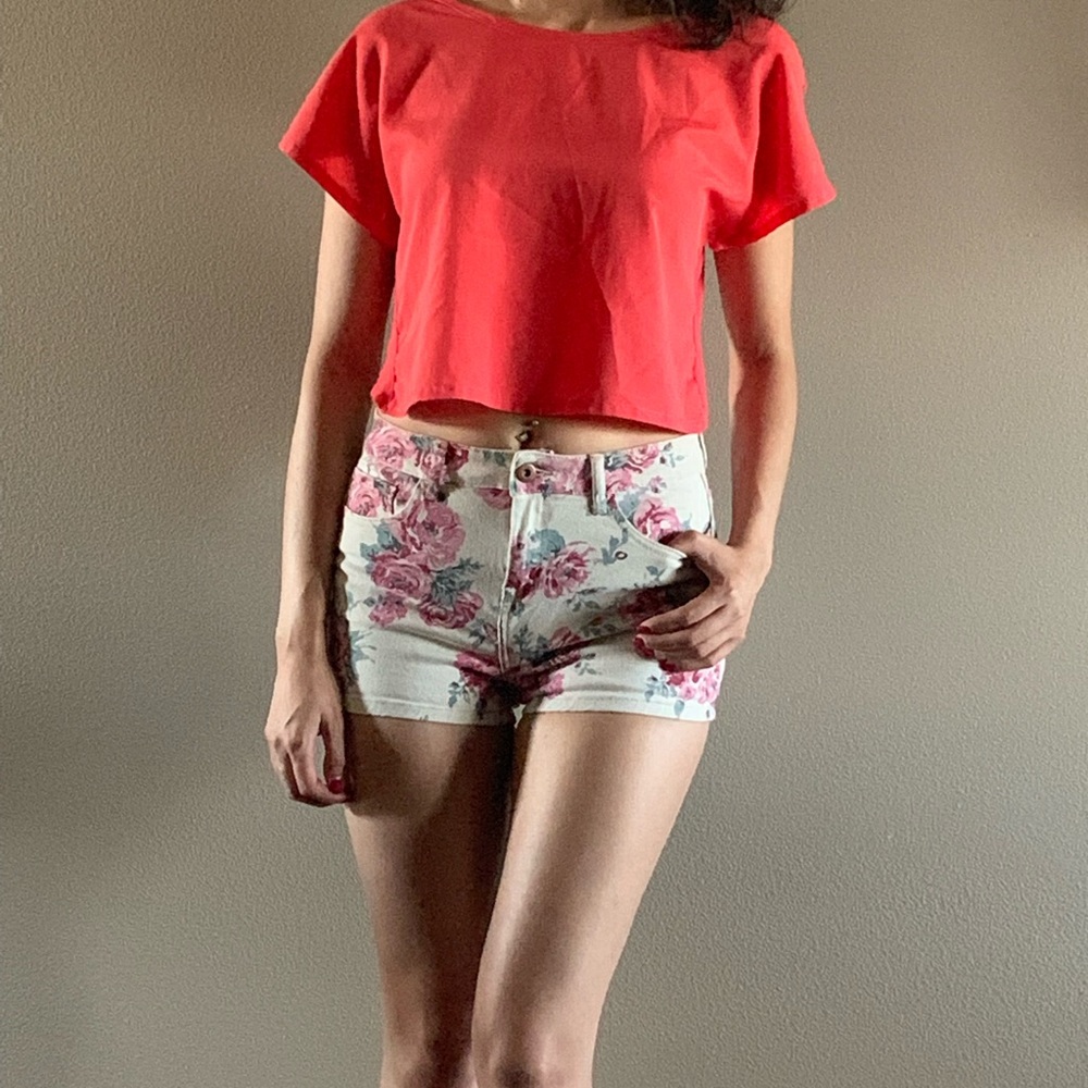 Forever 21 Floral Mid Rise Shorts